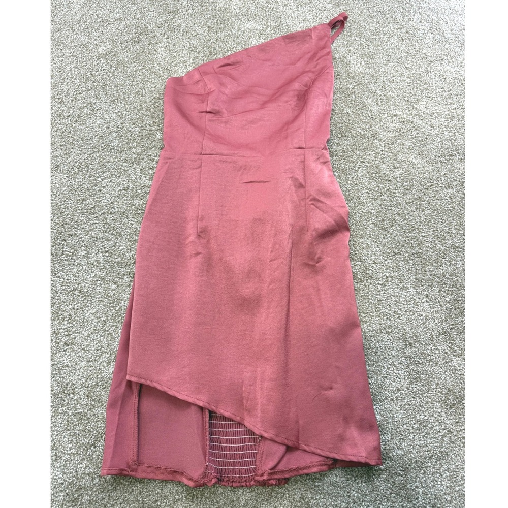Hello Molly One Shoulder Wrap Mini Dress Plum 2 XS Cocktail Wedding Formal NEW